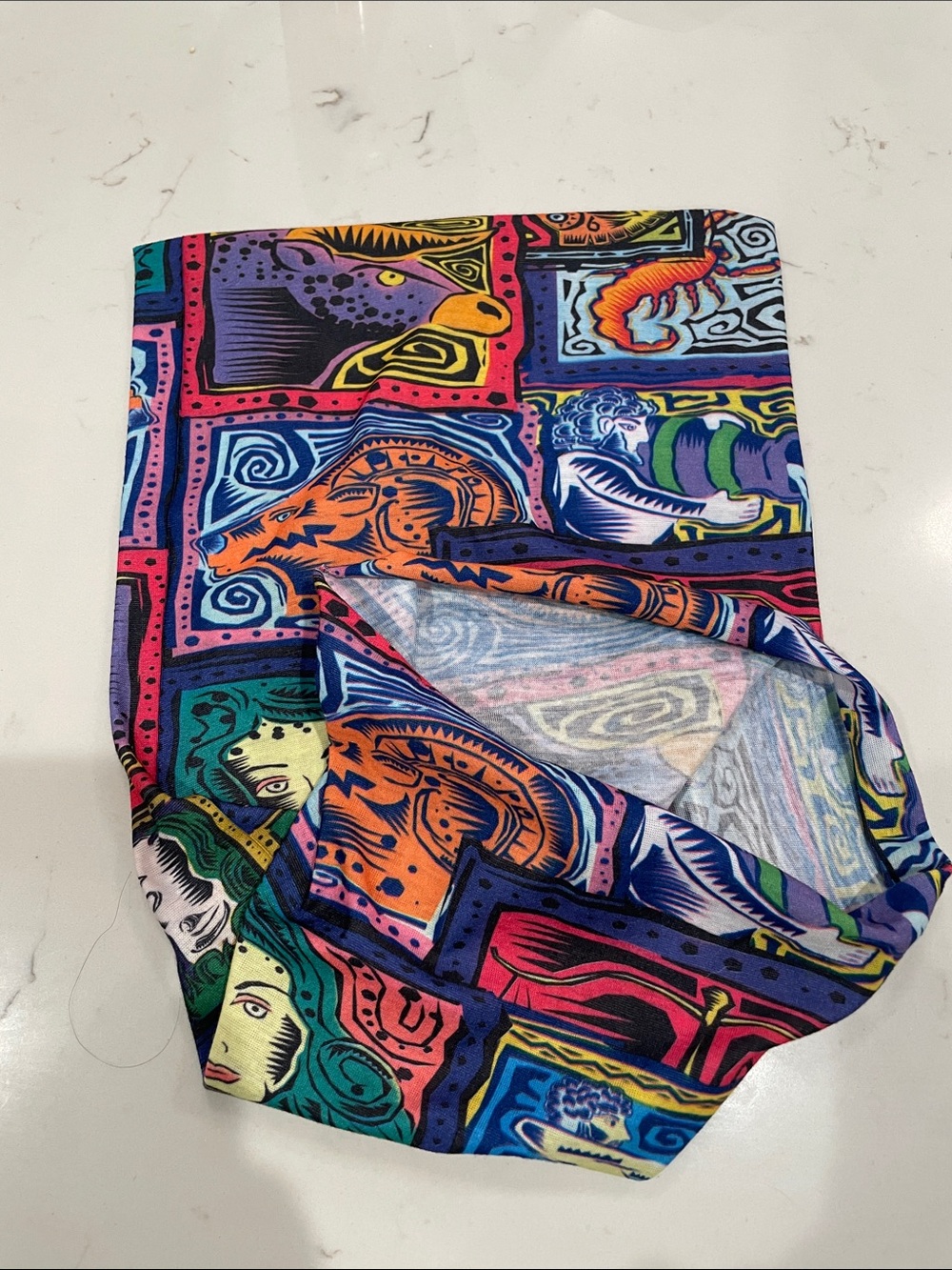 Vibrant Multicolor Graphic Neck protect with Bold Panels